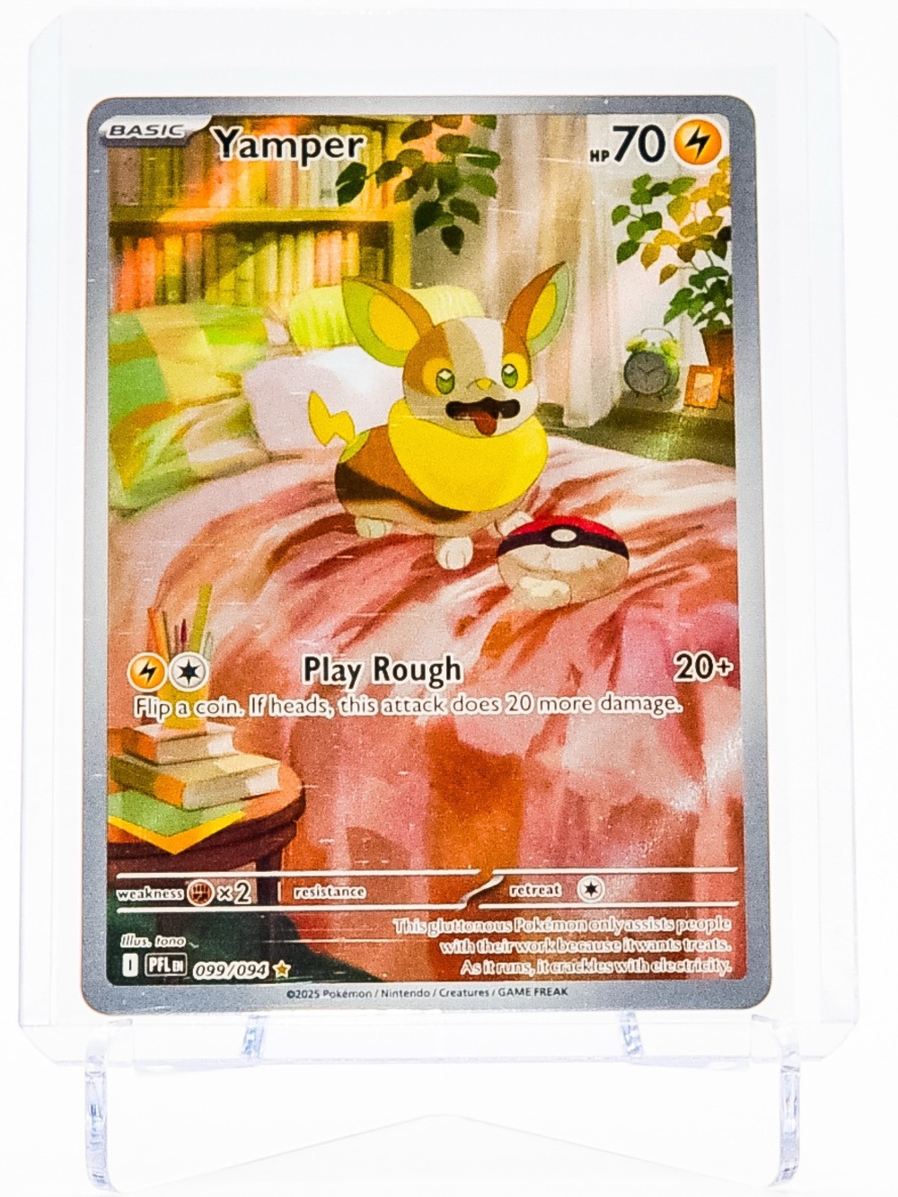 Pokemon Card Yamper 099/094 Illustration Rare Holo Phantasmal Flames NM